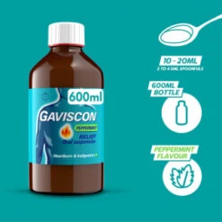 Gaviscon Original Peppermint 600ml -Health Supply Store 358985 gavison liquid peppermint 600ml 3