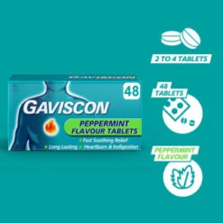 Gaviscon Chewable Tablets 48pk - Peppermint -Health Supply Store 379273 gaviscon 48 chewable tablets peppermint 3