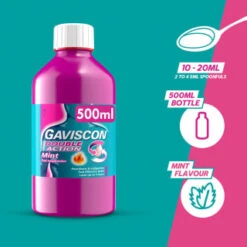 Gaviscon Double Action 500ml - Mint -Health Supply Store 384992 gaviscon 500ml double action mint liquid 2
