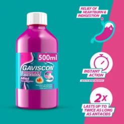 Gaviscon Double Action 500ml - Mint -Health Supply Store 384992 gaviscon 500ml double action mint liquid 3