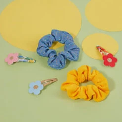Ella Style Scrunchies 2pk - Blue & Gold -Health Supply Store 385596 ella style hair accessories 2