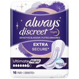 Always® Always Discreet Pads Extra Secure 16pk - Ultimate Night 1 Always® Always Discreet Pads Extra Secure 16pk - Ultimate Night