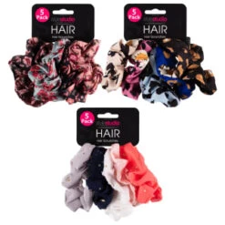 Style Studio Hair Scrunchies 5pk - Gold Stars -Health Supply Store 390087 5pk style studio hair scrunchies group